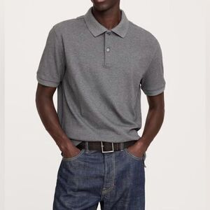 Banana Republic Men’s Grey Luxury Touch Short Sleeve Polo Shirt